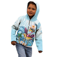 Hawaii Flamingo Kid Hoodie Plumeria Tropical Beach LT01 - Polynesian Pride