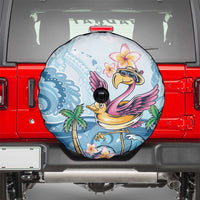 Hawaii Flamingo Spare Tire Cover Plumeria Tropical Beach LT01 - Polynesian Pride