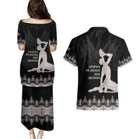 Haiti Neg Marron Silver Couples Matching Puletasi and Hawaiian Shirt Hope is Nothing Without Action