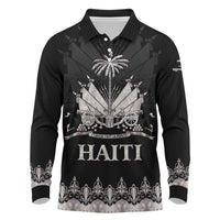 Haiti Neg Marron Silver Long Sleeve Polo Shirt Hope is Nothing Without Action