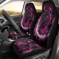 Survivor Melody Pink Car Seat Cover Breast Cancer Polynesian Pattern LT01 - Polynesian Pride