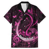 Personalised Survivor Melody Pink Family Matching Mermaid Dress and Hawaiian Shirt Breast Cancer Polynesian Pattern