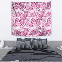 Pink Ribbon Hibiscus Tropical Pattern Tapestry Breast Cancer LT01 - Polynesian Pride