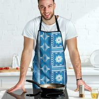 Fiji Masi All Blue Apron Tapa Pattern - Polynesian Pride