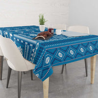 Fiji Masi All Blue Tablecloth Tapa Pattern - Polynesian Pride