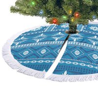 Fiji Masi All Blue Tree Skirt Tapa Pattern - Polynesian Pride