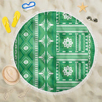 Fiji Masi All Green Beach Blanket Tapa Pattern - Polynesian Pride