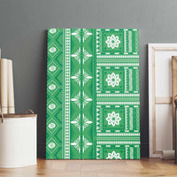 Fiji Masi All Green Canvas Wall Art Tapa Pattern - Polynesian Pride