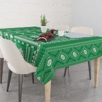 Fiji Masi All Green Tablecloth Tapa Pattern - Polynesian Pride