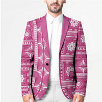 Fiji Masi All Pink Blazer Tapa Pattern - Polynesian Pride