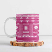Fiji Masi All Pink Ceramic Mug Tapa Pattern - Polynesian Pride