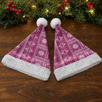 Fiji Masi All Pink Christmas Santa Hat Tapa Pattern - Polynesian Pride