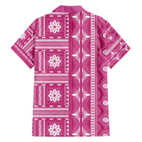 Fiji Masi All Pink Family Matching Summer Maxi Dress and Hawaiian Shirt Tapa Pattern - Polynesian Pride