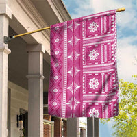 Fiji Masi All Pink Garden Flag Tapa Pattern - Polynesian Pride