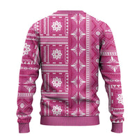 Fiji Masi All Pink Ugly Christmas Sweater Tapa Pattern - Polynesian Pride