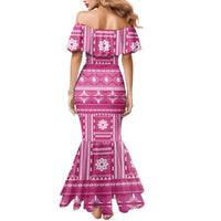 Fiji Masi All Pink Mermaid Dress Tapa Pattern - Polynesian Pride
