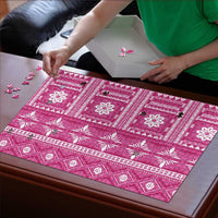 Fiji Masi All Pink Puzzle Tapa Pattern - Polynesian Pride