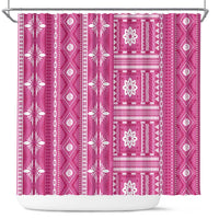 Fiji Masi All Pink Shower Curtain Tapa Pattern - Polynesian Pride