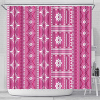 Fiji Masi All Pink Shower Curtain Tapa Pattern - Polynesian Pride