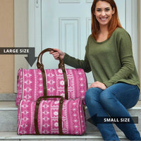 Fiji Masi All Pink Travel Bag Tapa Pattern - Polynesian Pride