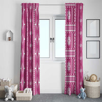 Fiji Masi All Pink Window Curtain Tapa Pattern - Polynesian Pride