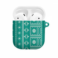 Fiji Masi All Teal AirPods Case Tapa Pattern - Polynesian Pride
