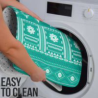 Fiji Masi All Teal Bathroom Set Tapa Pattern - Polynesian Pride