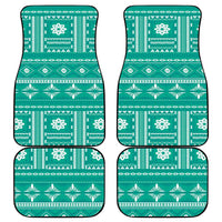 Fiji Masi All Teal Car Mats Tapa Pattern - Polynesian Pride