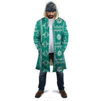 Fiji Masi All Teal Cloak Tapa Pattern - Polynesian Pride