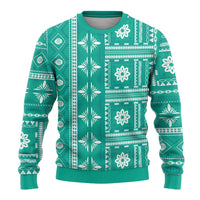 Fiji Masi All Teal Ugly Christmas Sweater Tapa Pattern - Polynesian Pride