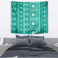 Fiji Masi All Teal Tapestry Tapa Pattern - Polynesian Pride
