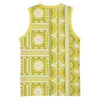 Fiji Masi All Yellow Basketball Jersey Tapa Pattern - Polynesian Pride