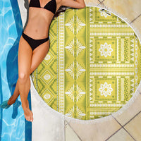 Fiji Masi All Yellow Beach Blanket Tapa Pattern - Polynesian Pride