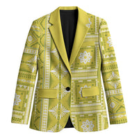 Fiji Masi All Yellow Blazer Tapa Pattern - Polynesian Pride