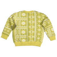 Fiji Masi All Yellow Kid Ugly Christmas Sweater Tapa Pattern - Polynesian Pride