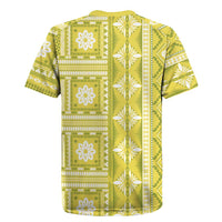Fiji Masi All Yellow Rugby Jersey Tapa Pattern - Polynesian Pride