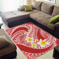 Plumeria Polynesian Coral Glitter Pattern Area Rug