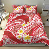 Plumeria Polynesian Coral Glitter Pattern Bedding Set