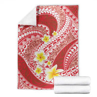 Plumeria Polynesian Coral Glitter Pattern Blanket