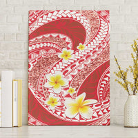 Plumeria Polynesian Coral Glitter Pattern Canvas Wall Art
