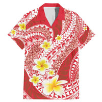 Plumeria Polynesian Coral Glitter Pattern Family Matching Mermaid Dress and Hawaiian Shirt
