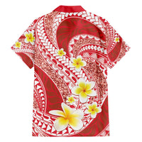Plumeria Polynesian Coral Glitter Pattern Family Matching Puletasi and Hawaiian Shirt