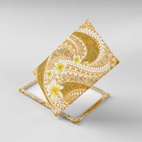 Plumeria Polynesian Gold Glitter Pattern Canvas Wall Art