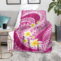 Plumeria Polynesian Pink Glitter Pattern Blanket