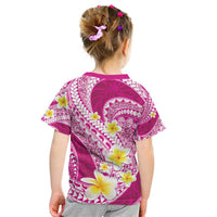 Plumeria Polynesian Pink Glitter Pattern Kid T Shirt LT01 - Polynesian Pride