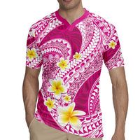 Plumeria Polynesian Pink Glitter Pattern Rugby Jersey