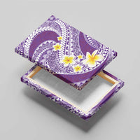 Plumeria Polynesian Purple Glitter Pattern Canvas Wall Art