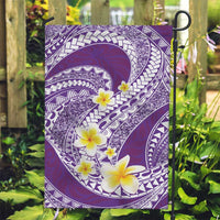 Plumeria Polynesian Purple Glitter Pattern Garden Flag