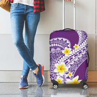 Plumeria Polynesian Purple Glitter Pattern Luggage Cover