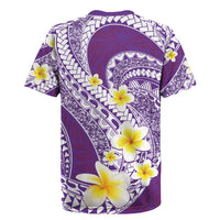 Plumeria Polynesian Purple Glitter Pattern Rugby Jersey
